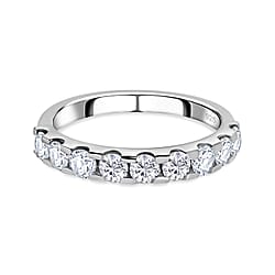 D'Joy Moissanite Half-Eternity Ring in Sterling Silver