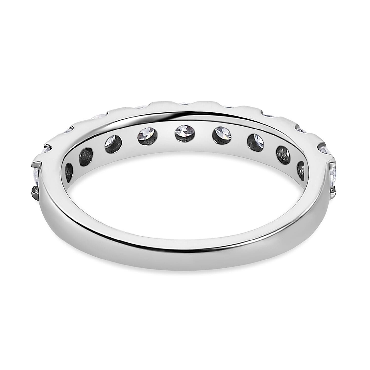 D'Joy Moissanite Half-Eternity Ring in Sterling Silver