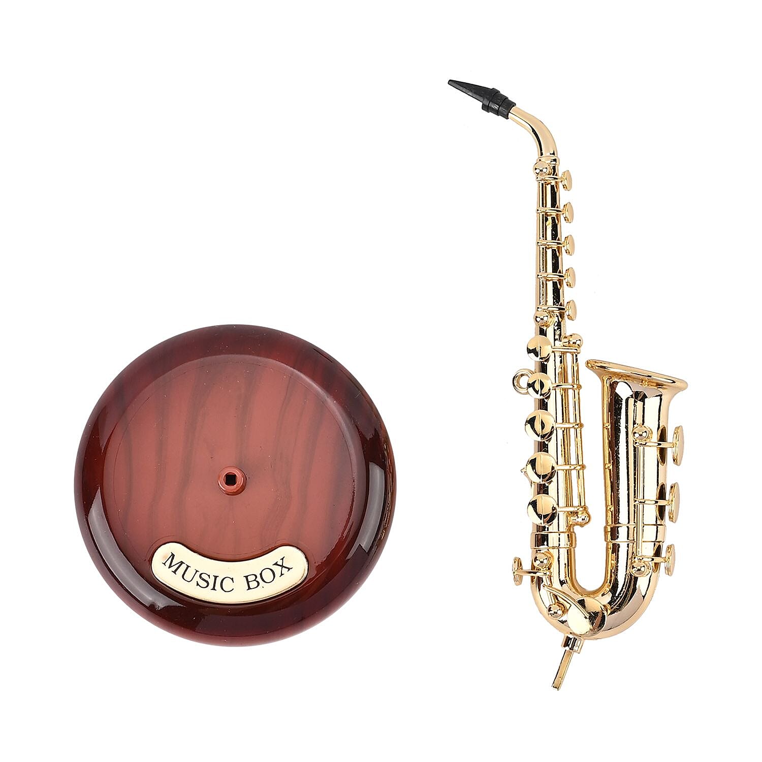 Saxophone Shaped Mechanical Music Box (Size 20x13x9 cm)