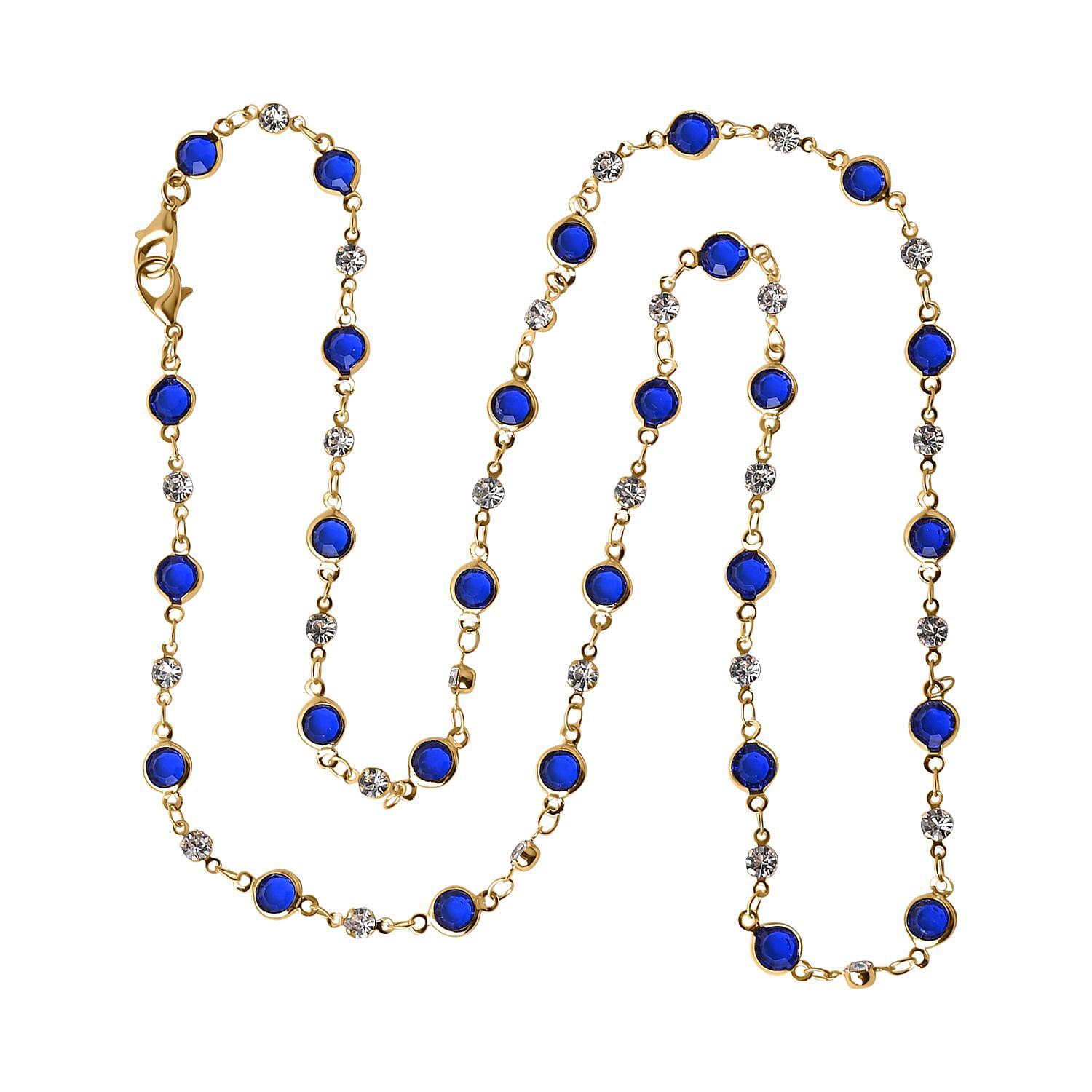 Set of 3 -  Glasses Chain Each with 20 Pcs Rubber (Length-70cm) - Blue-White-Grey