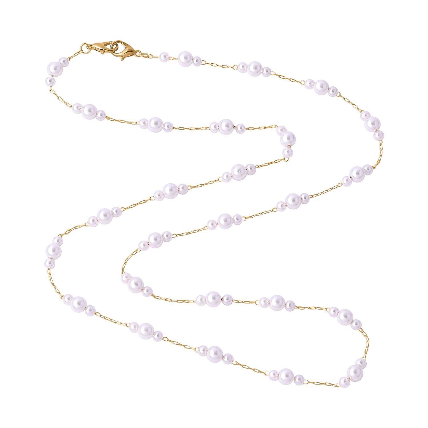 Set of 3 -  Glasses Chain Each with 20 Pcs Rubber (Length-70cm) - Blue-White-Grey