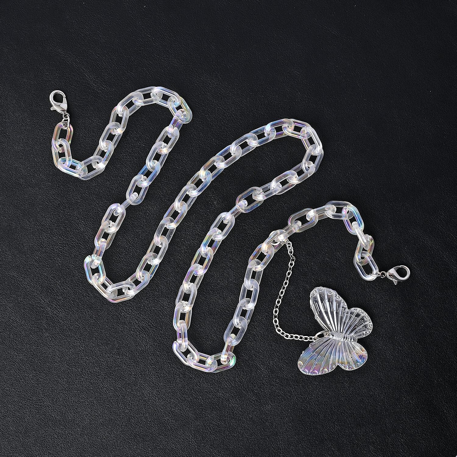 Set of 3 - Glasses Chain in Different Styles Each with 20 Pcs Rubber (Length-70cm) - Green, White & Multi