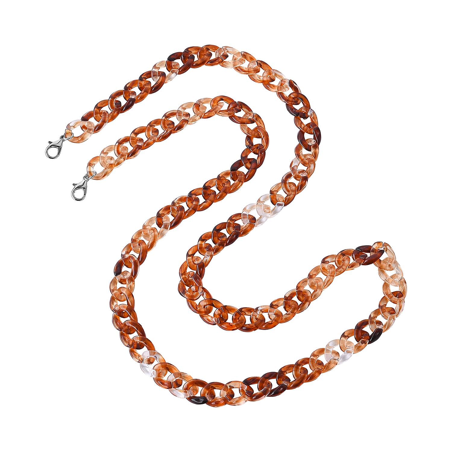 Set of 3 - Glasses Chain in Different Styles Each with 20 Pcs Rubber (Length-70cm) - Brown,Black & Green