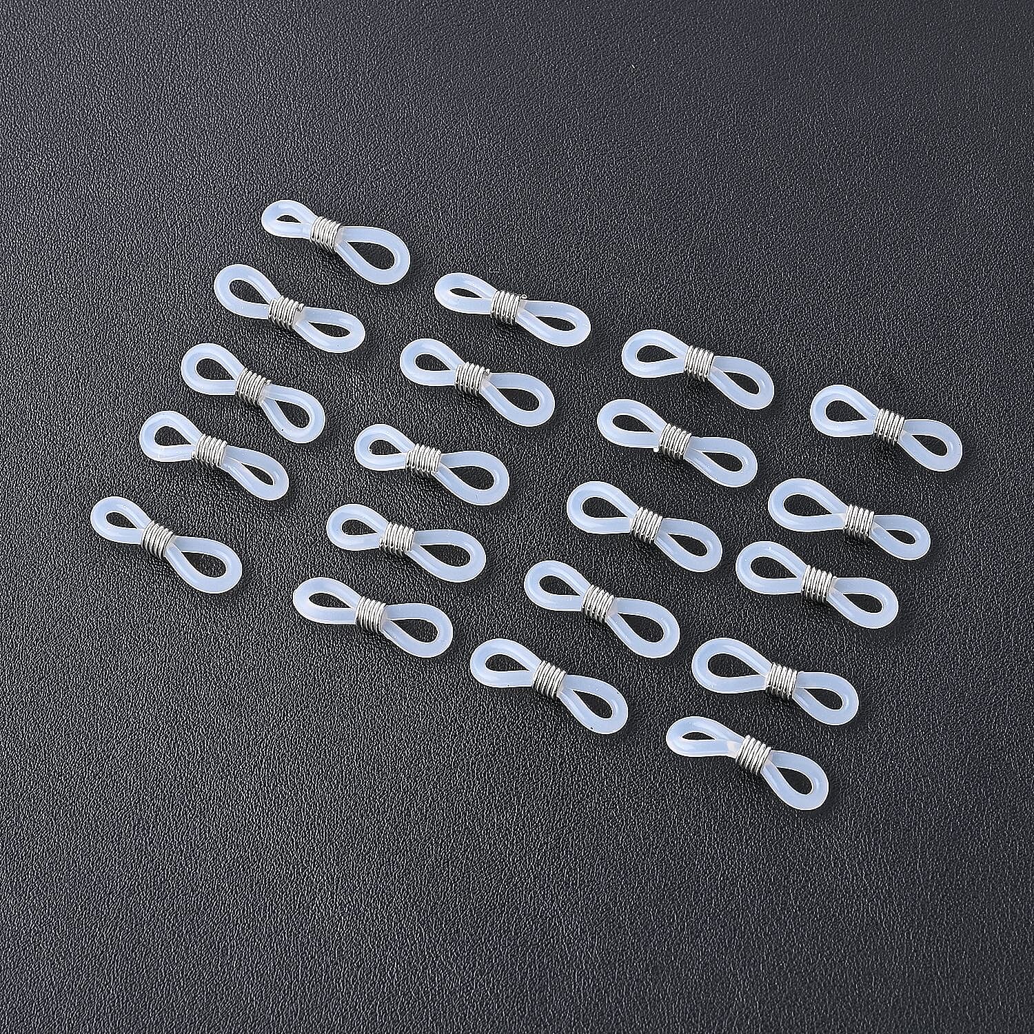 Set of 3 - Glasses Chain in Different Styles Each with 20 Pcs Rubber (Length-70cm) - Brown,Black & Green