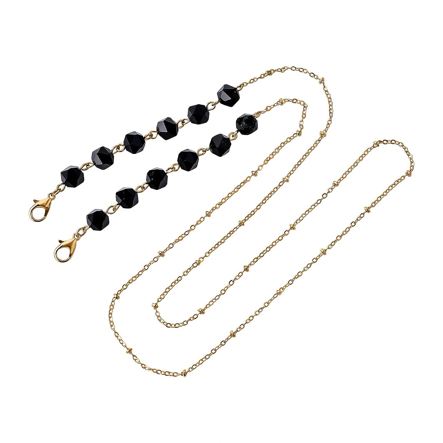 Set of 3 - Glasses Chain in Different Styles Each with 20 Pcs Rubber (Length-70cm) - Brown,Black & Green
