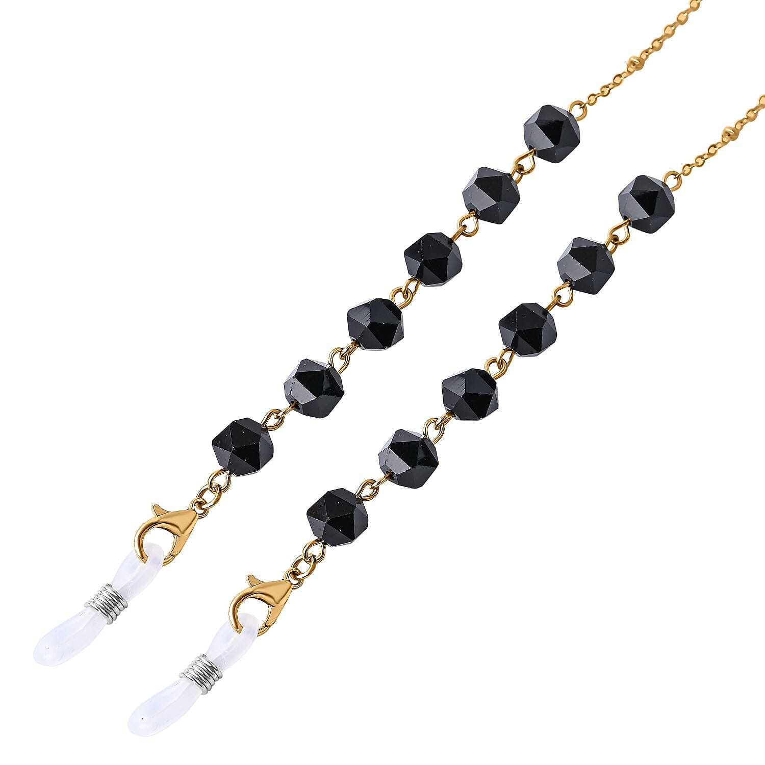 Set of 3 - Glasses Chain in Different Styles Each with 20 Pcs Rubber (Length-70cm) - Brown,Black & Green