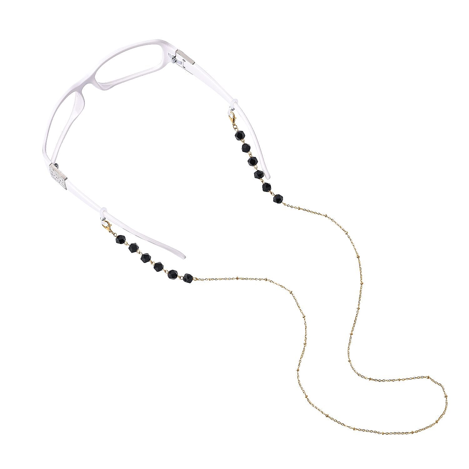 Set of 3 - Glasses Chain in Different Styles Each with 20 Pcs Rubber (Length-70cm) - Brown,Black & Green