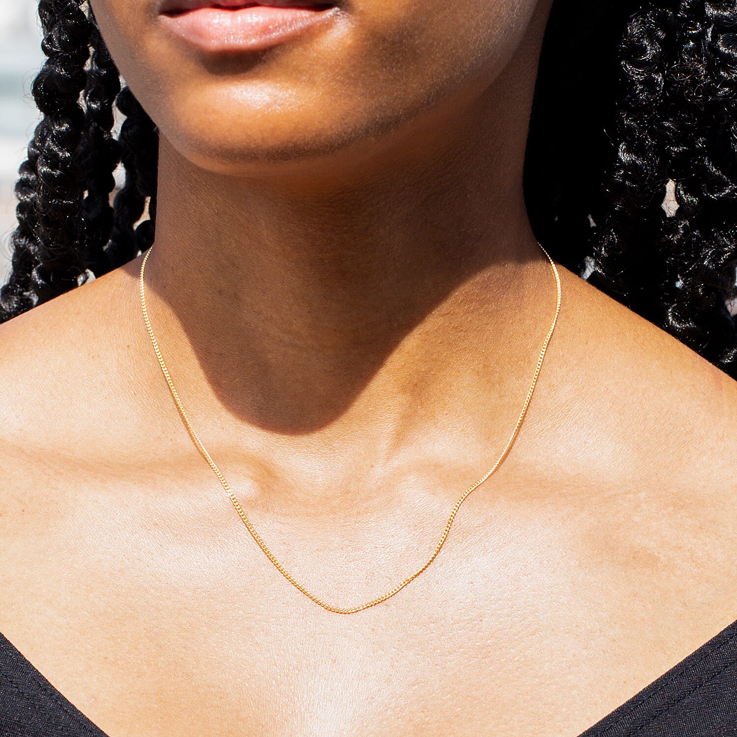 18K Yellow Gold  Chain (Size - 18),  Gold Wt. 3.4 Gms