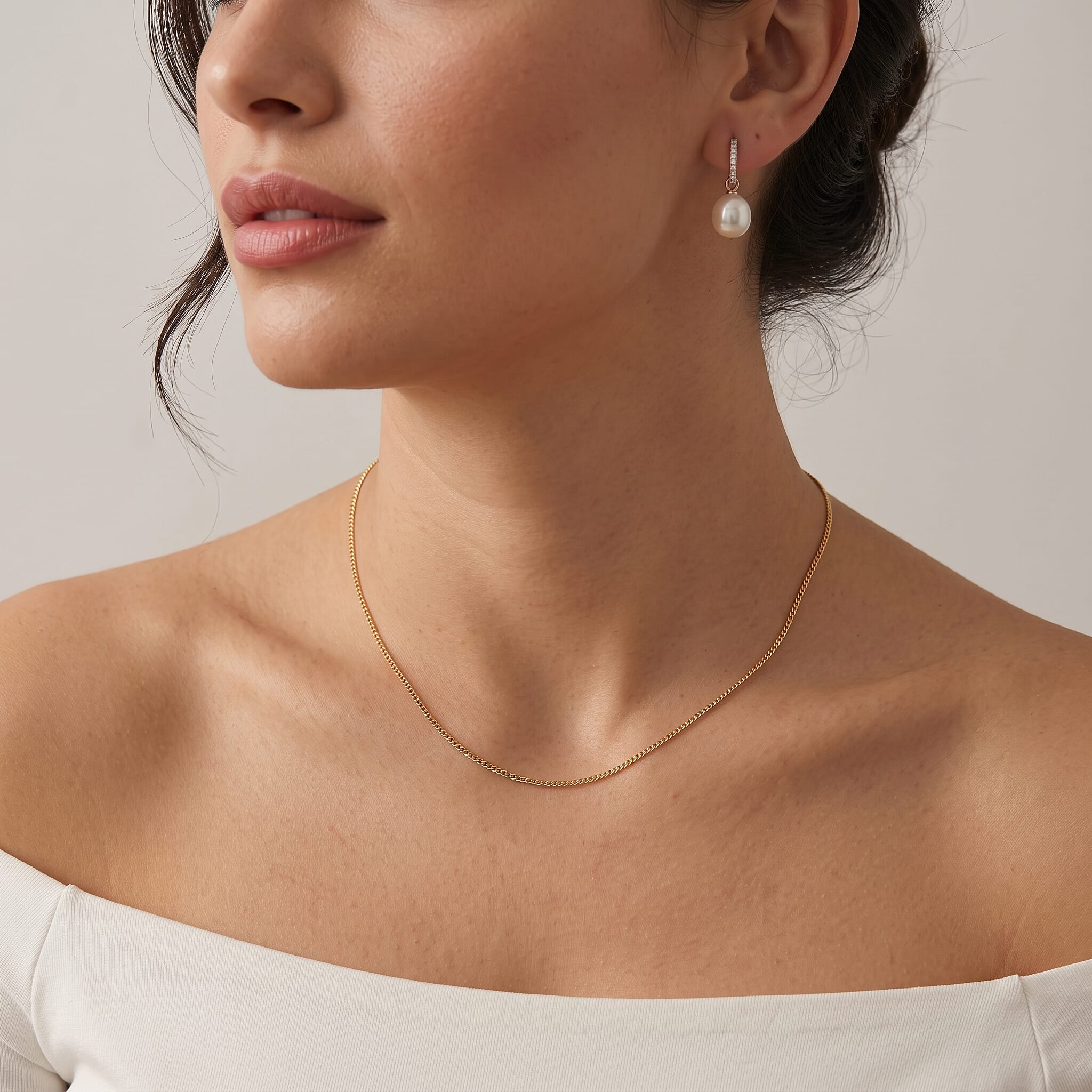 18K Yellow Gold  Chain (Size - 18),  Gold Wt. 3.4 Gms