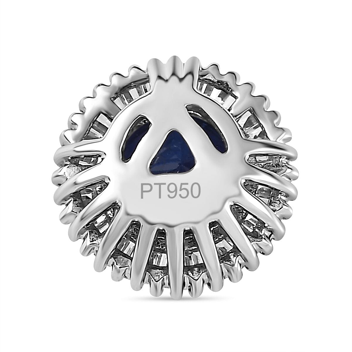 950 Platinum AAAA Tanzanite (1.00 Ct.) & Diamond (SI-GH Ct. - 0.25) Halo Pendant 1.25 Ct.