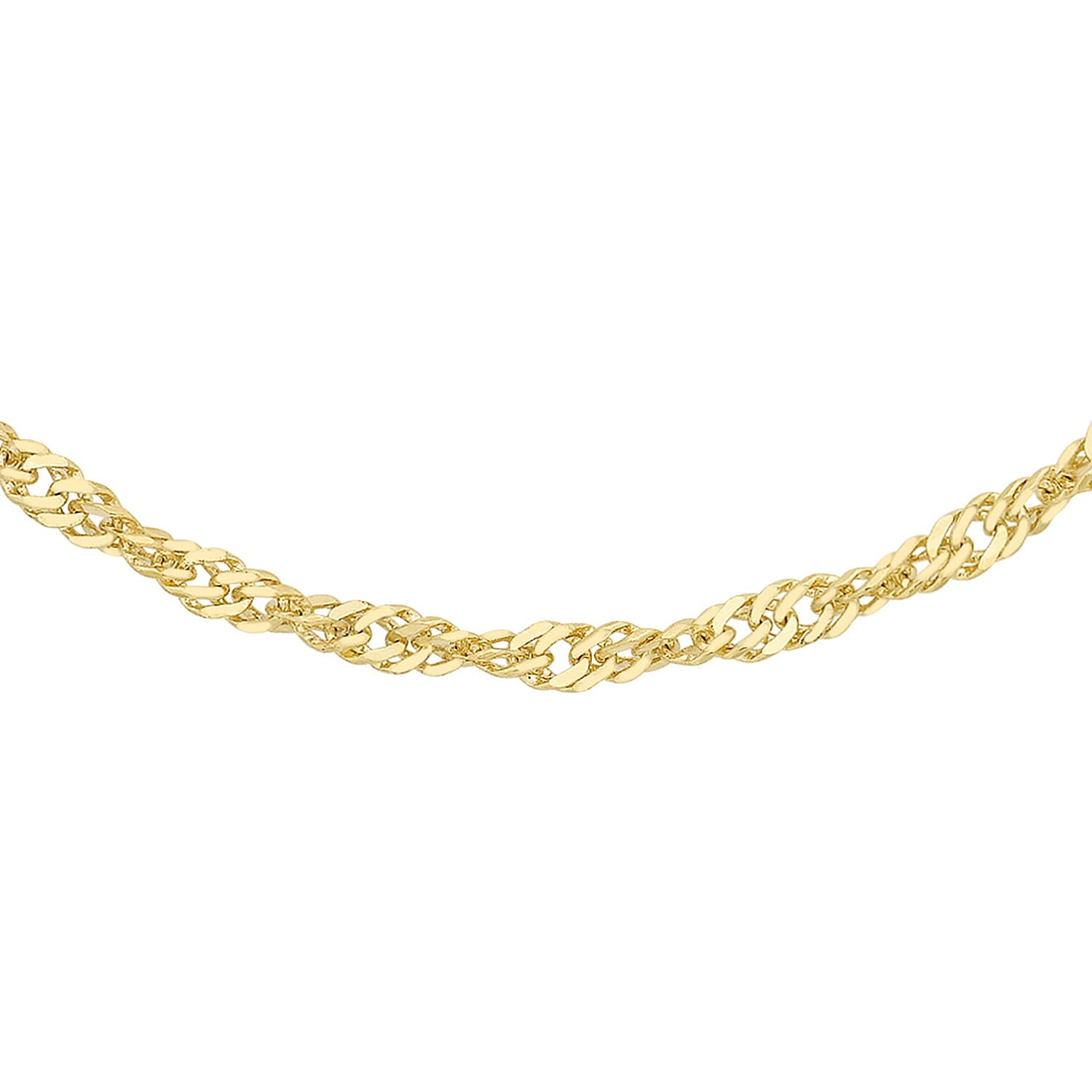 18K Yellow Gold Twist Curb Chain (Size - 16)
