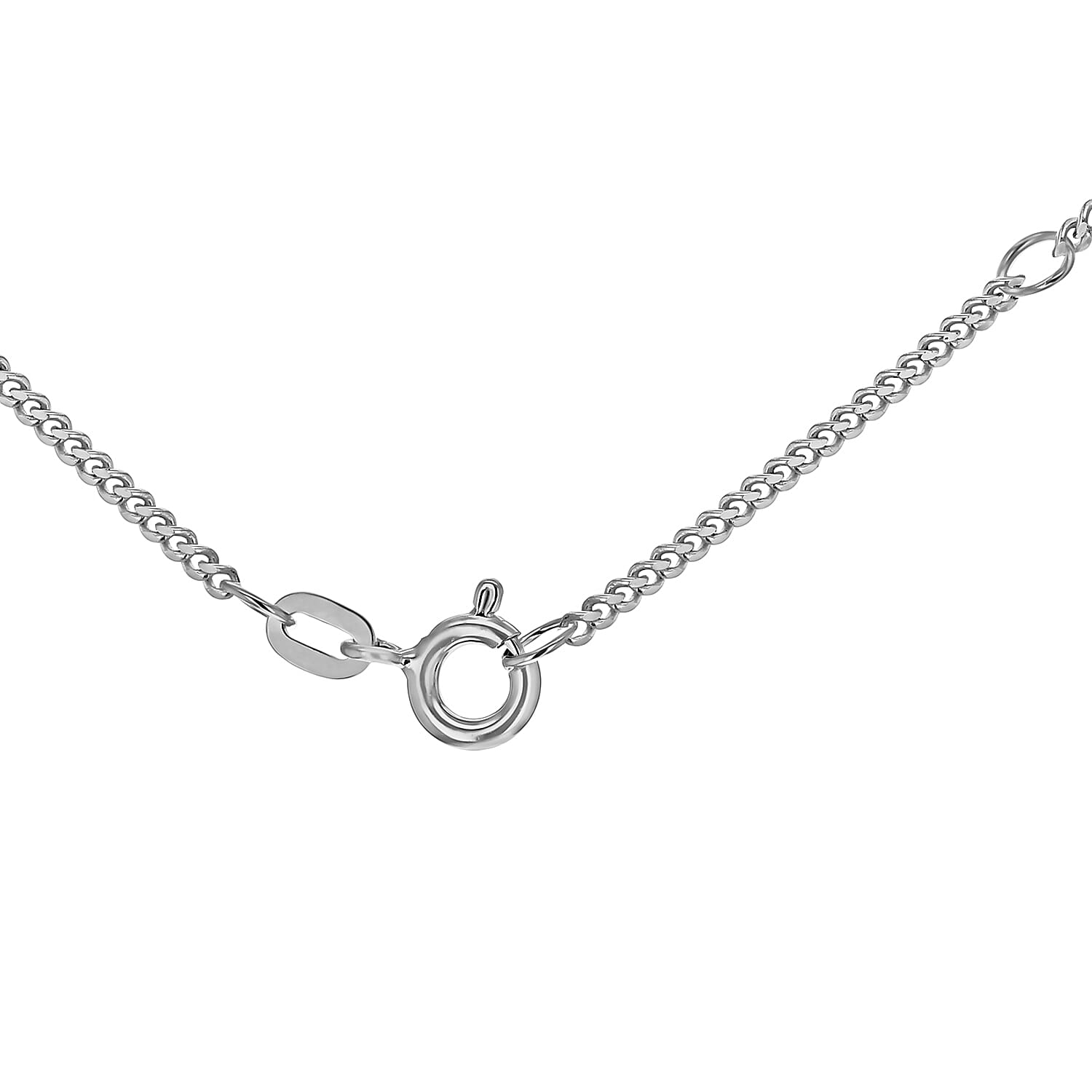 18K White Gold Diamond Cut Curb Chain (Adjustable Size - 16-18)