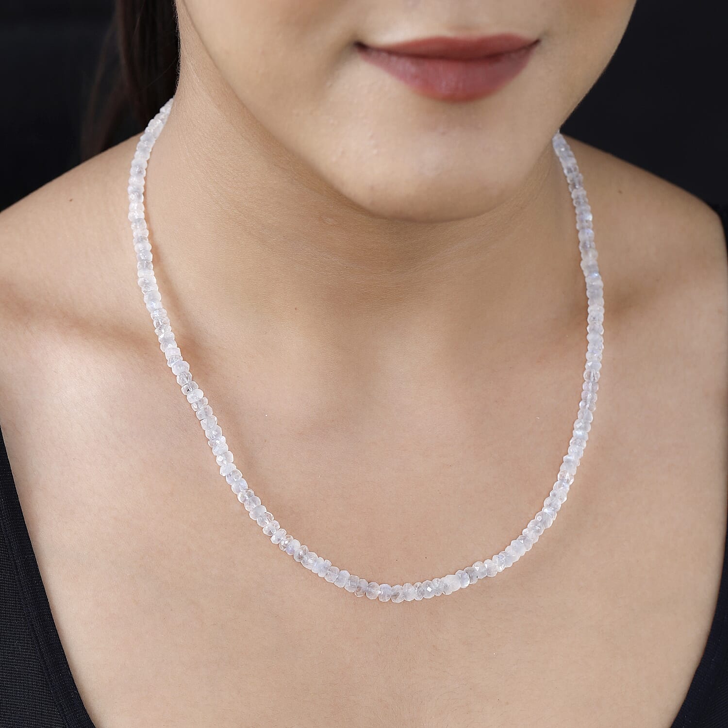 Rainbow Moonstone Necklace (Size - 18) in 18K Yellow Gold Vermeil Plated Sterling Silver 75 Ct