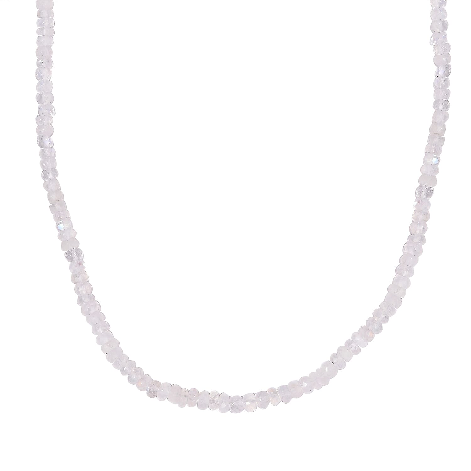 Rainbow Moonstone Necklace (Size - 18) in 18K Yellow Gold Vermeil Plated Sterling Silver 75 Ct