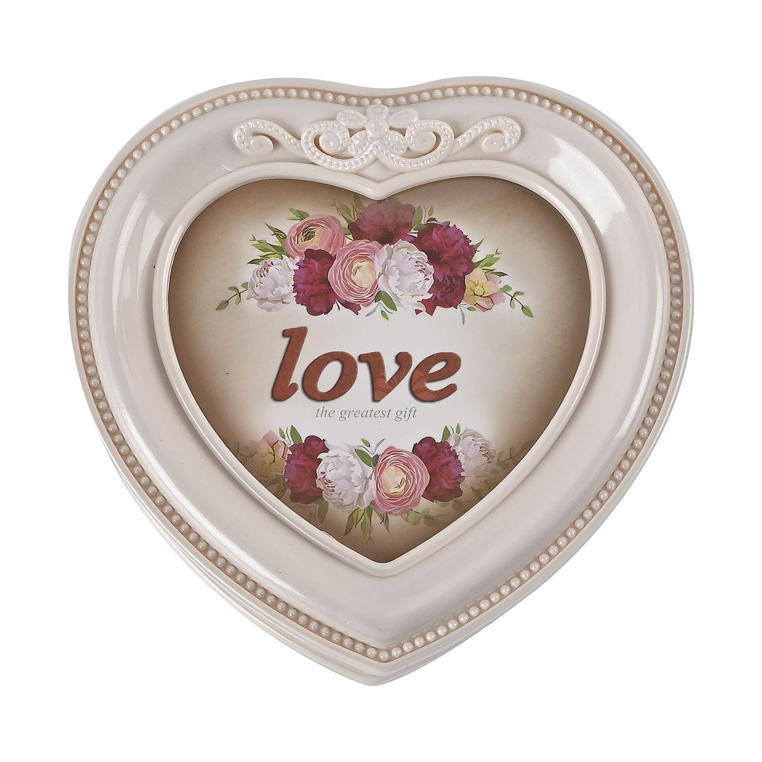 Heart Musical Jewellery Box (Size 13x13x8 cm) - White