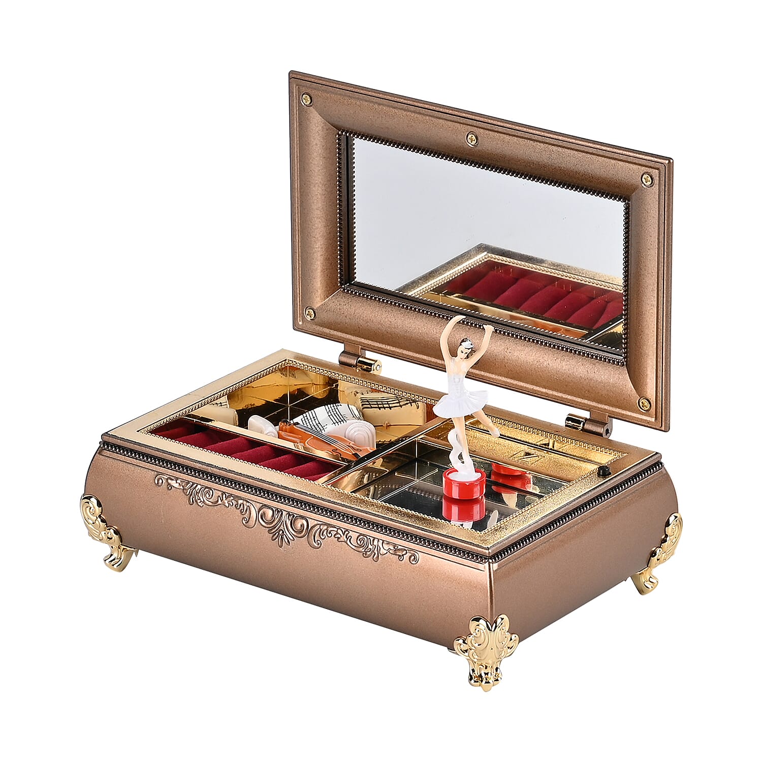 Oblong Shape Music Box with a Ballerina