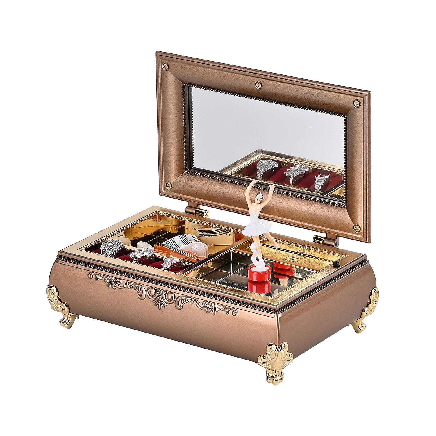 Oblong Shape Music Box with a Ballerina