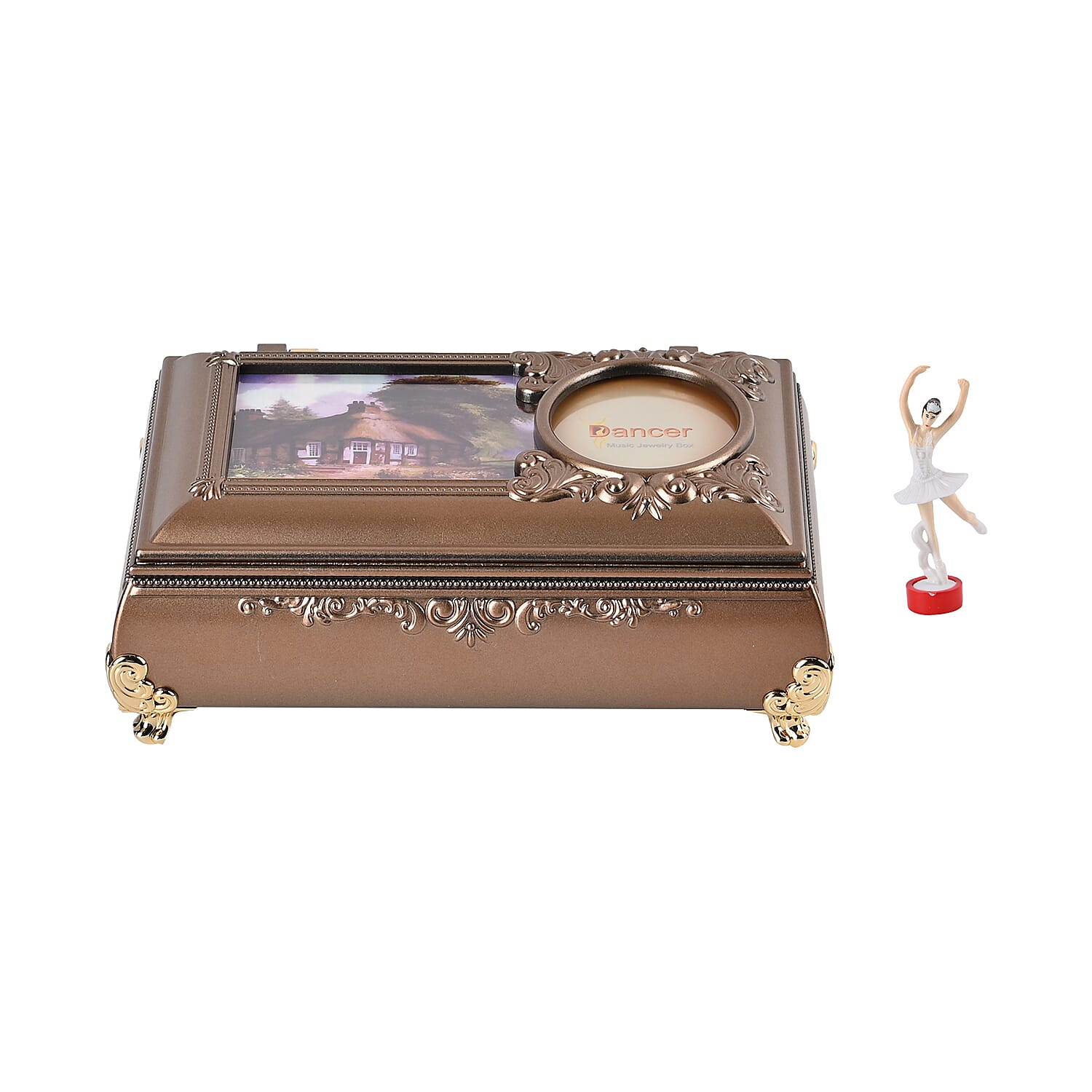 Oblong Shape Music Box with a Ballerina