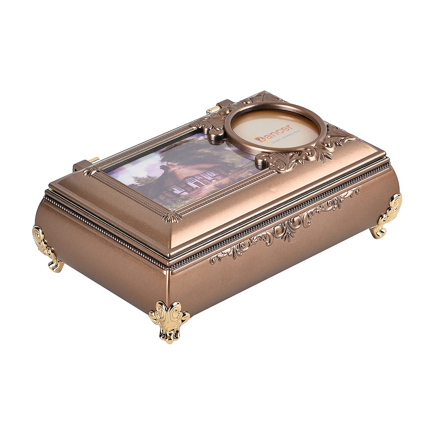 Oblong Shape Music Box with a Ballerina