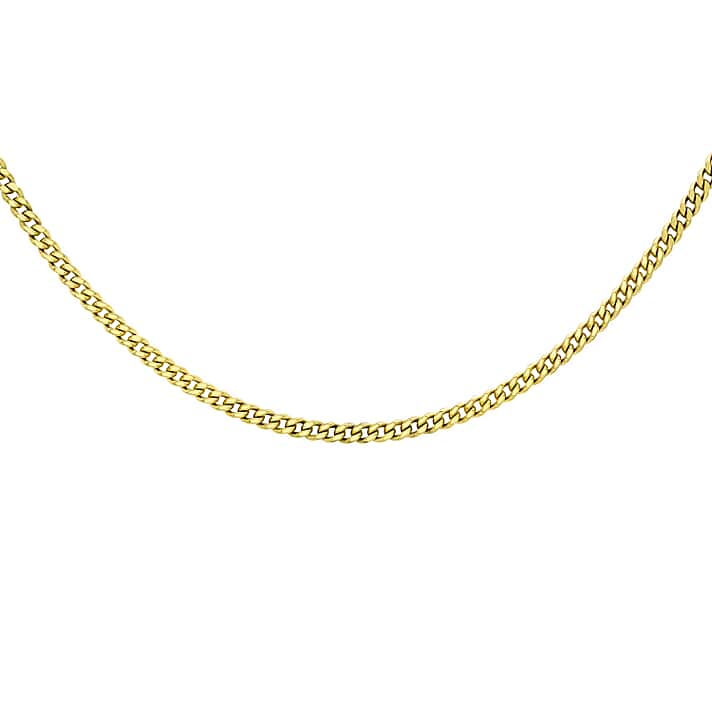 18K White Gold Diamond Cut Curb Chain 16 Inch