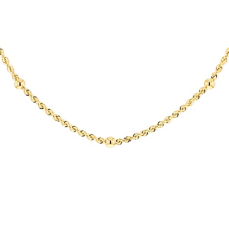 Rope and Balls Chain 18 Inch in 9K Yellow Gold