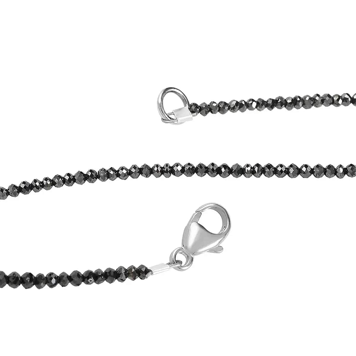 950 Platinum  AAAA  Black Diamond  AAAA Necklace (Size - 18) 24.00 ct,  Platinum Wt. 2.75 Gms  24.000  Ct.