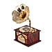 Phonograph Shape Mechanical Music Box (Size 22x12x12 cm) - Gold & White