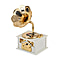 Phonograph Shape Mechanical Music Box (Size 22x12x12 cm) - Gold & White
