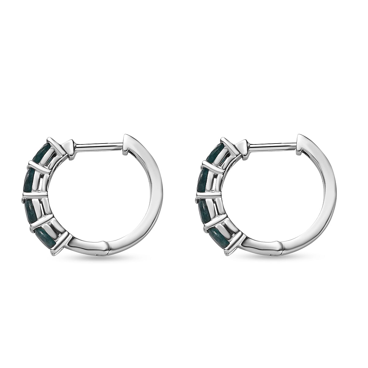 Grandidierite Hoop Earrings in Platinum Overlay Sterling Silver 1.30 Ct