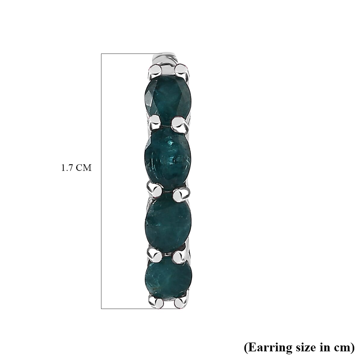 Grandidierite Hoop Earrings in Platinum Overlay Sterling Silver 1.30 Ct