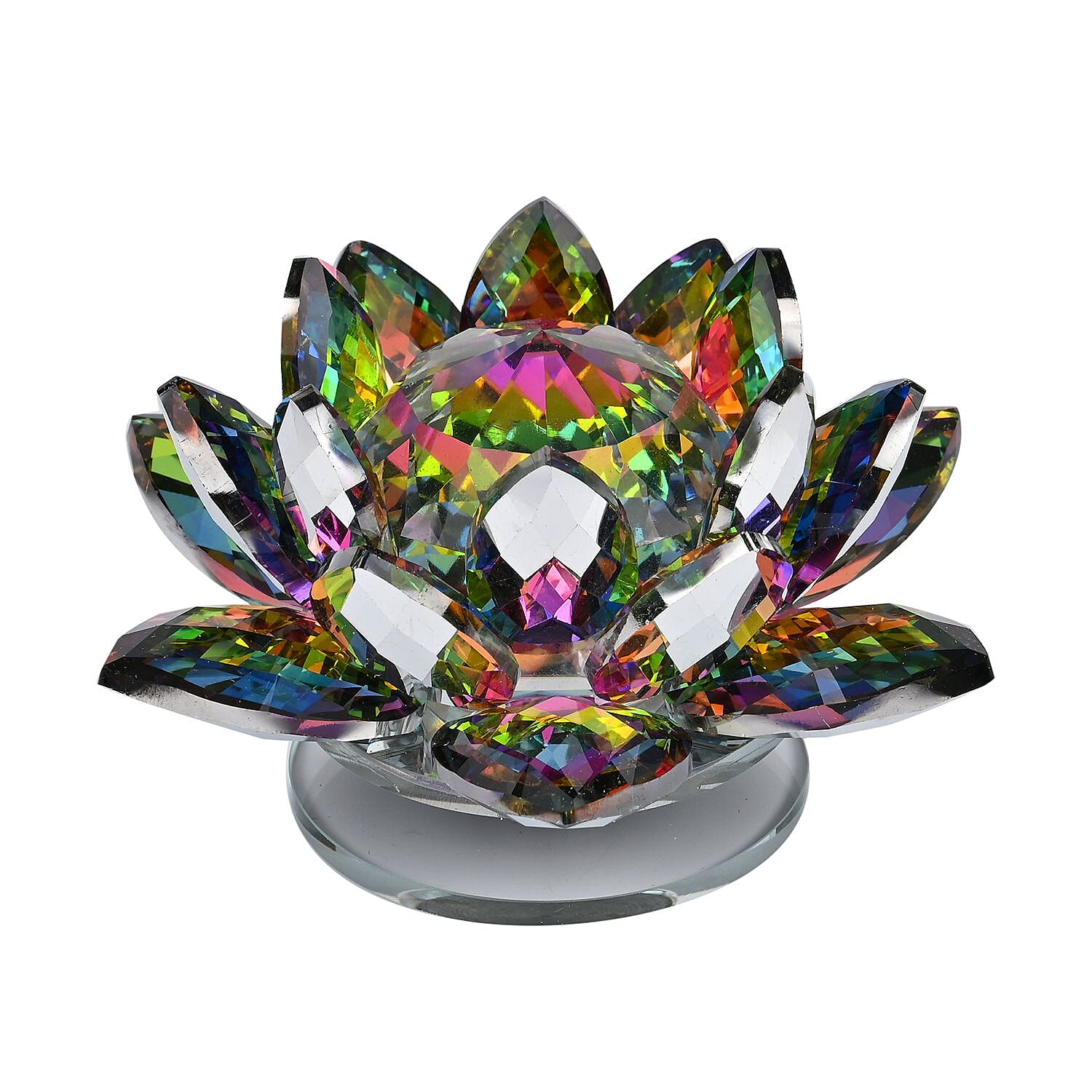 Exquisite Crystal Lotus Flower Rotating Candle Holder
