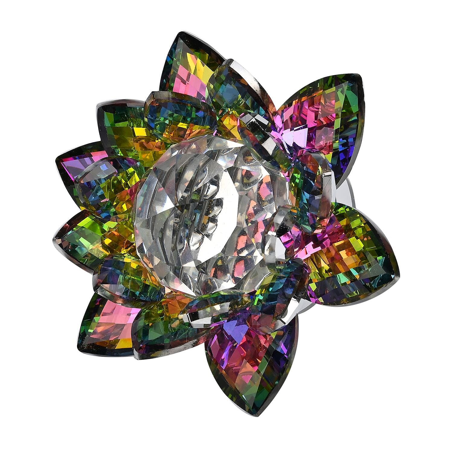 Exquisite Crystal Lotus Flower Rotating Candle Holder