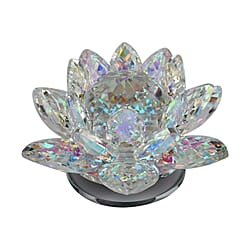 Exquisite Crystal Lotus Flower Rotating Candle Holder