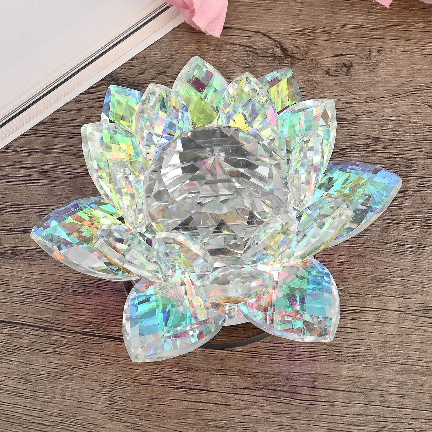 Sparkling & Rotating Crystal Lotus Flower - AB