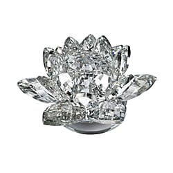 Exquisite Crystal Lotus Flower Rotating Candle Holder