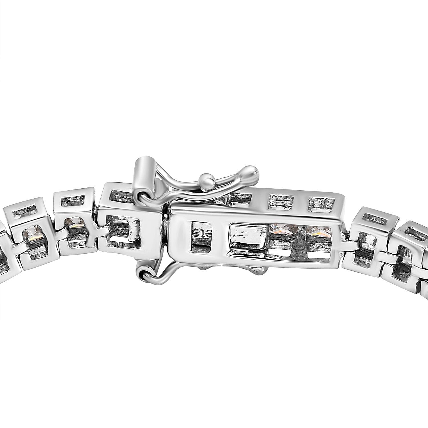 Moissanite Tennis Bracelet (Size - 7.5) in Platinum Overlay Sterling Silver 8.75 Ct, Silver Wt. 11.63 Gms