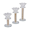 Set of 3 Glass Candle Holders - Pearls