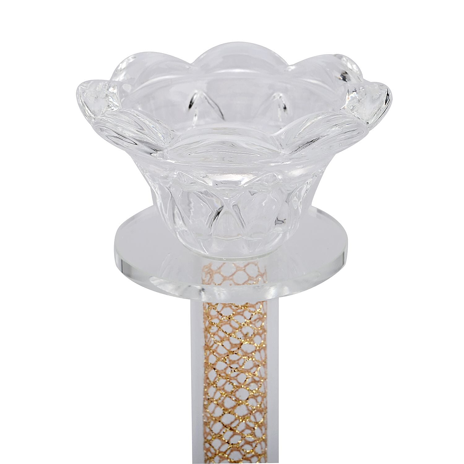 Set of 3 Glass Candle Holders - Gold