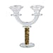 Sparkling 2 Arms Crystal Candle Holder - Gold