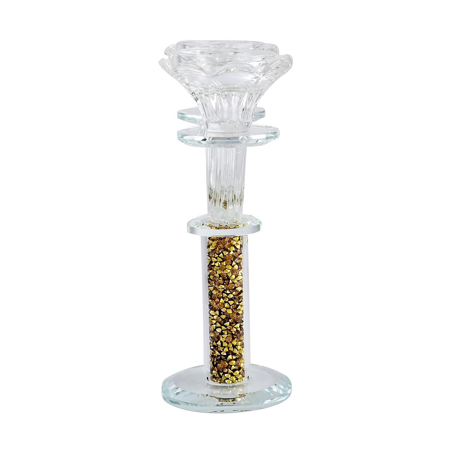Sparkling 2 Arms Candle Holder - Gold