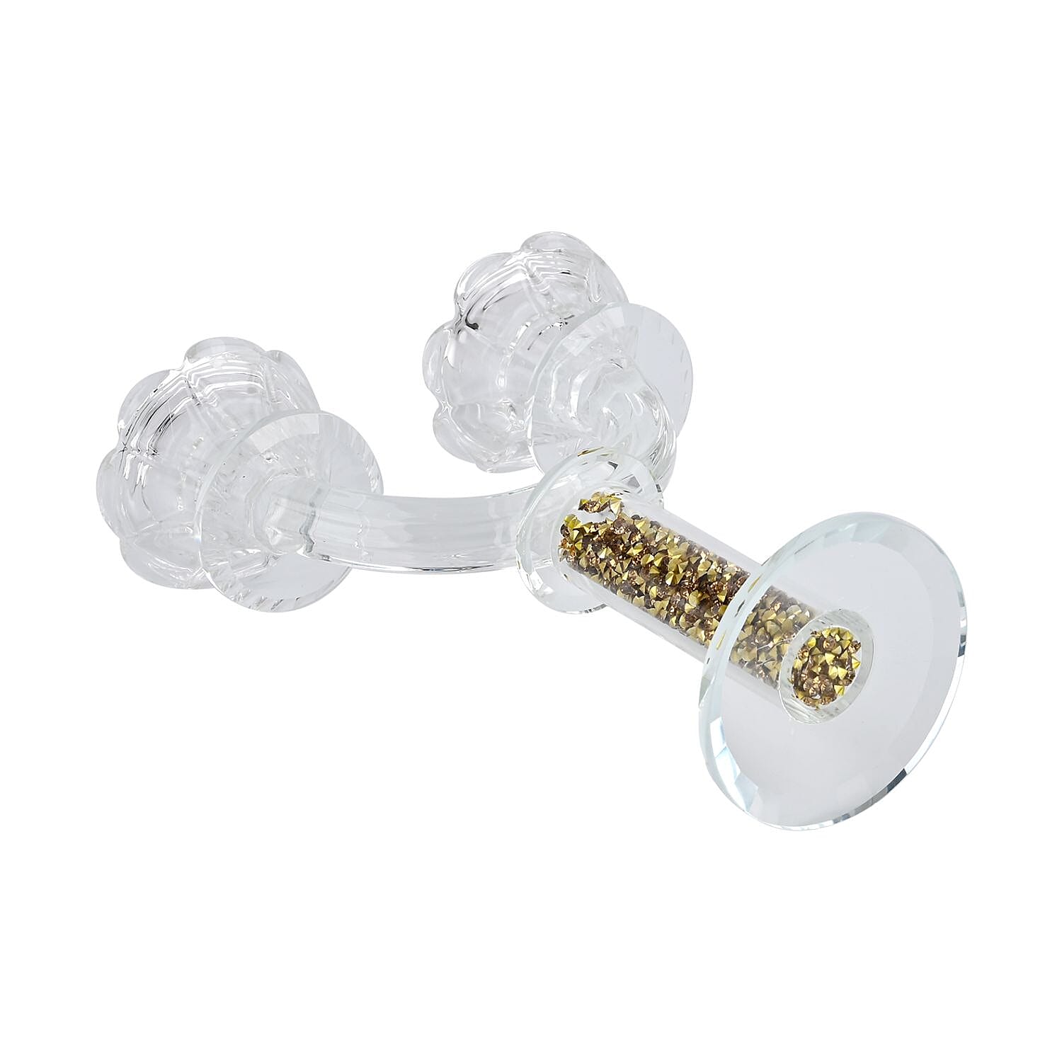 Sparkling 2 Arms Candle Holder - Gold