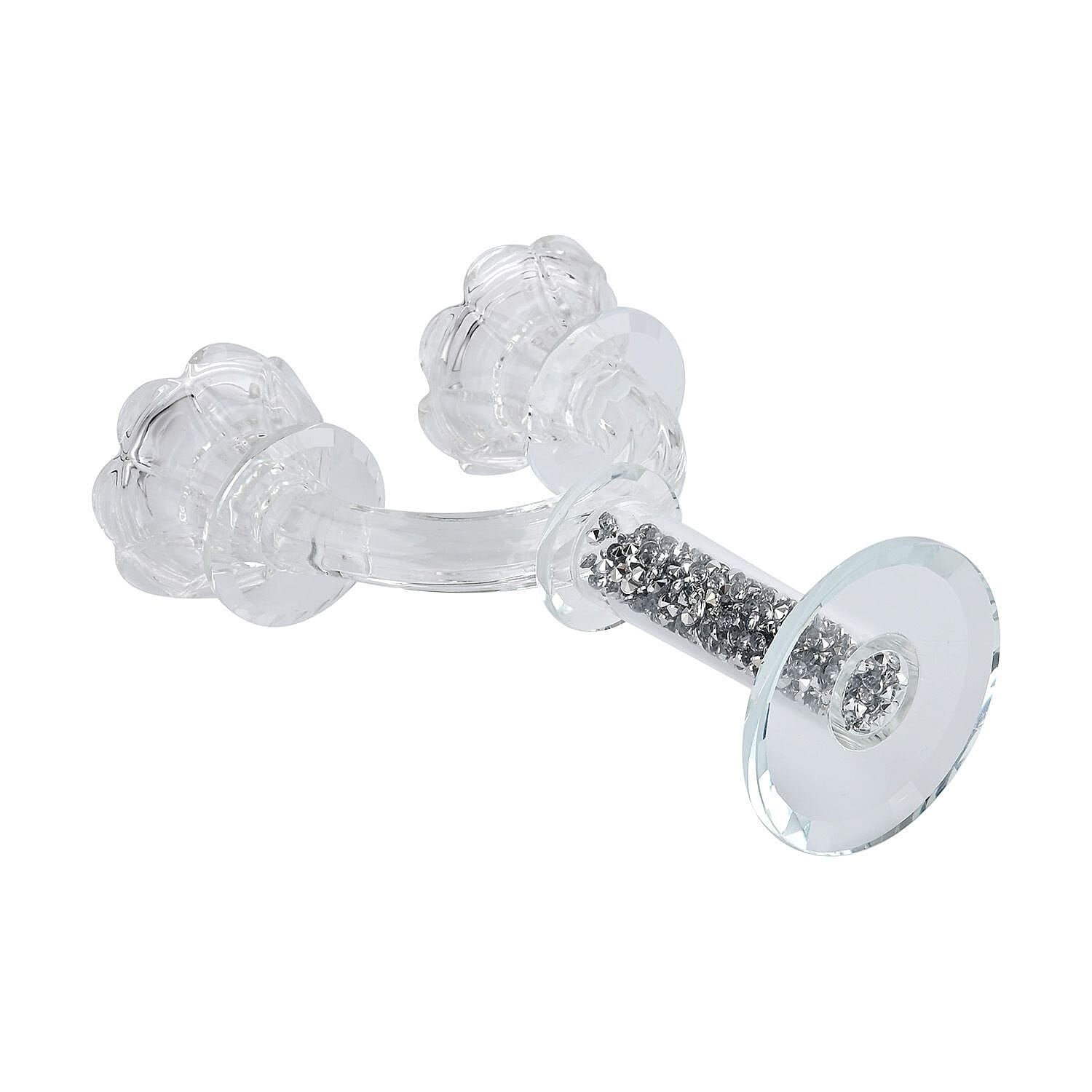 Sparkling 2 Arms Candle Holder - Silver