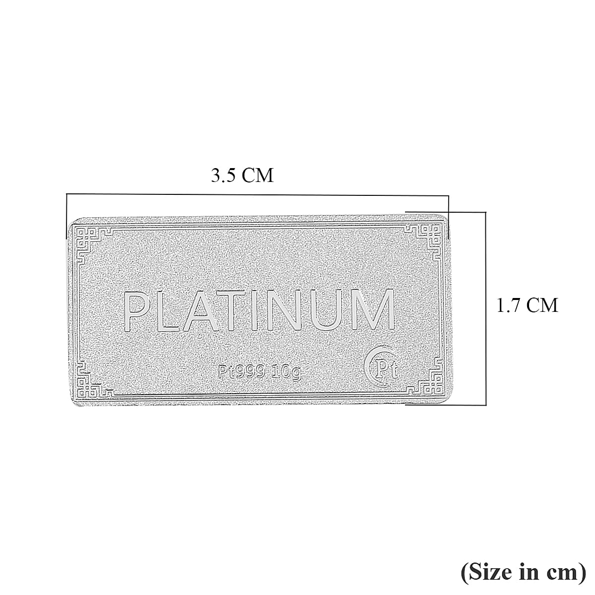 FIRST TIME EVER- PLATINUM BAR (999.99% Purity Size35x17.5x0.75) 10Grm