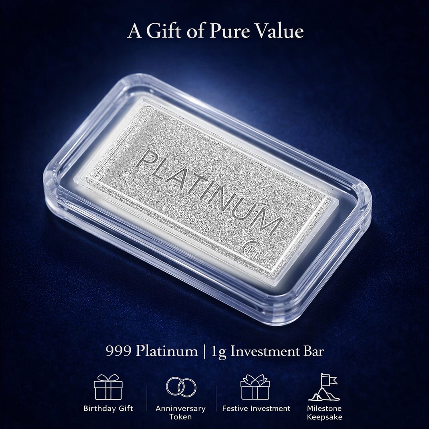 Special Offer - 999 Platinum (99.9% Platinum Purity) Bar Wt. 1.00 Gms.