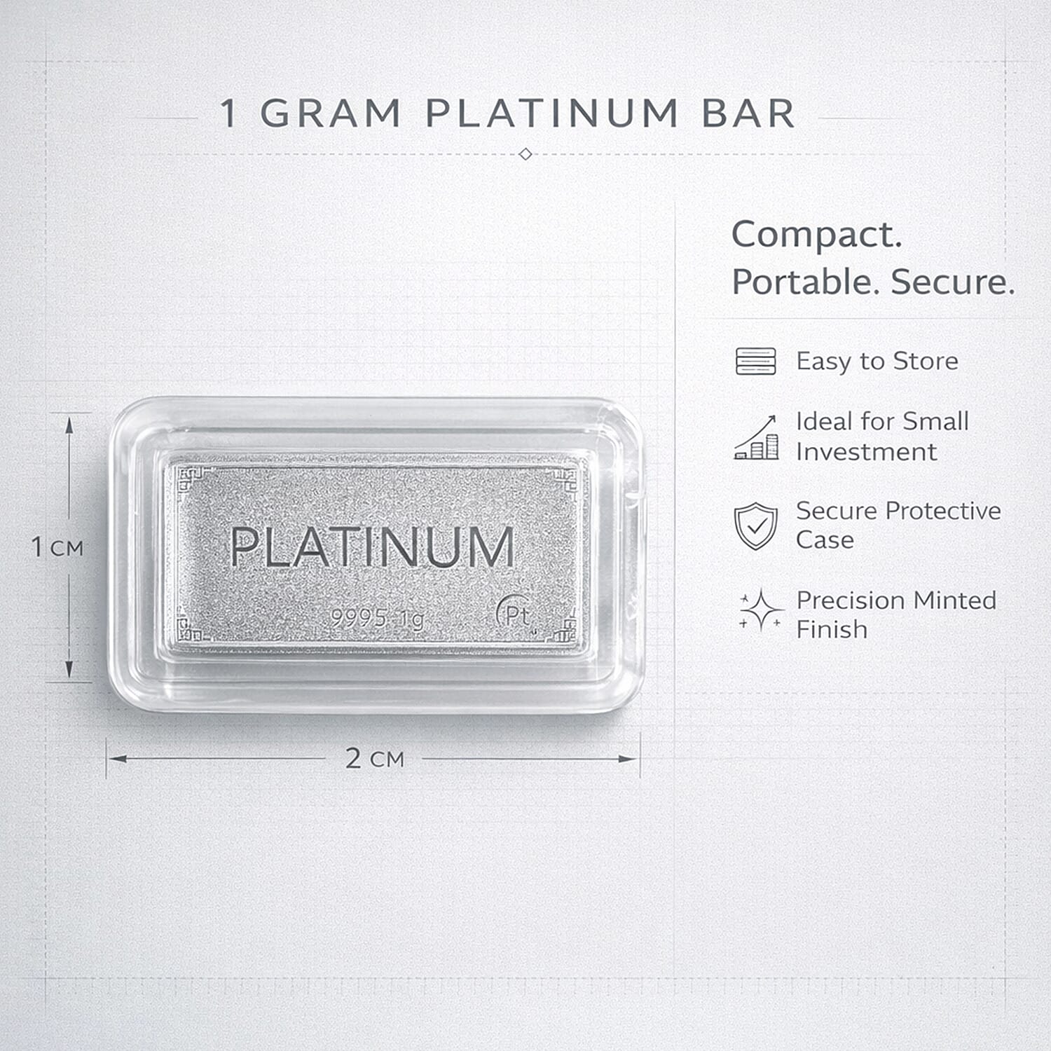 Special Offer - 999 Platinum (99.9% Platinum Purity) Bar Wt. 1.00 Gms.