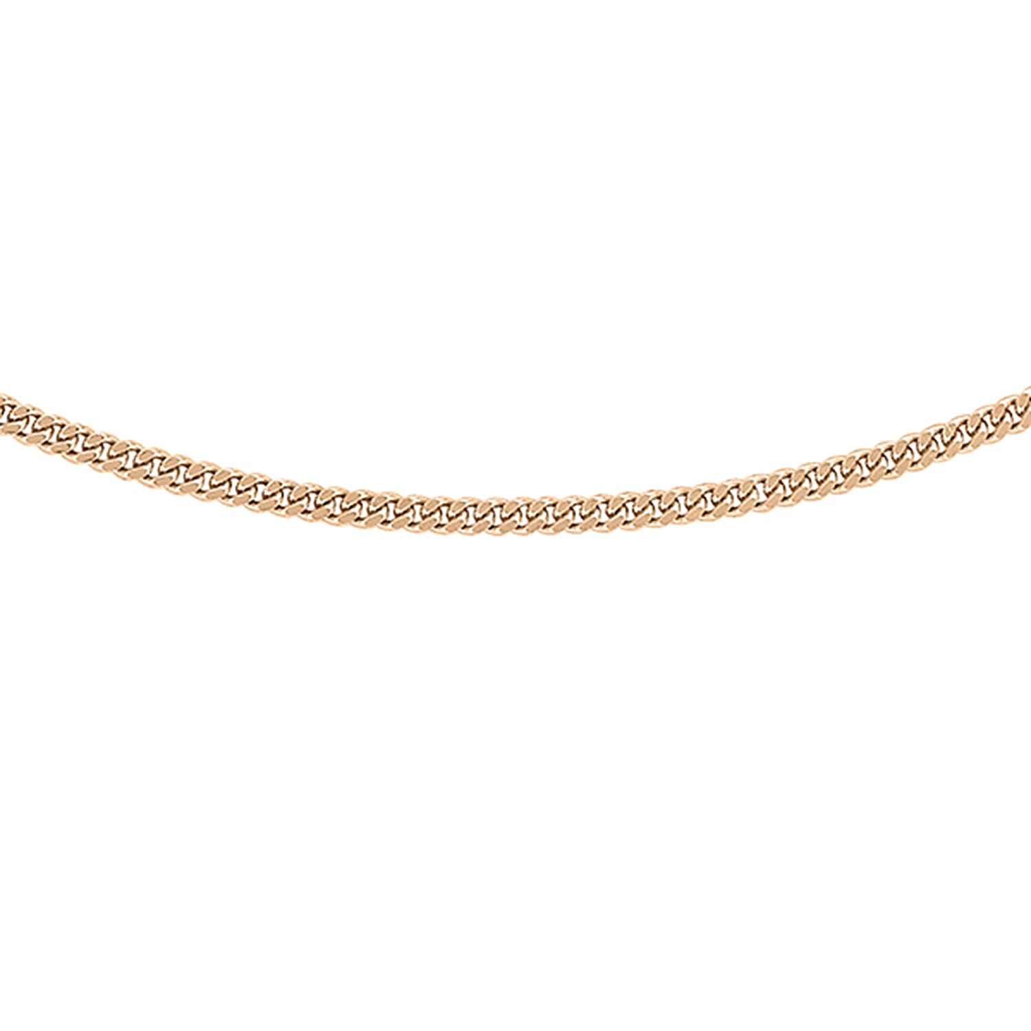 18K Rose Gold Diamond Cut Curb Chain With Spring Ring Clasp (Size - 18-20)