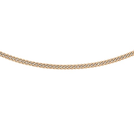 18K Rose Gold Diamond Cut Curb Chain With Spring Ring Clasp (Size - 18-20)