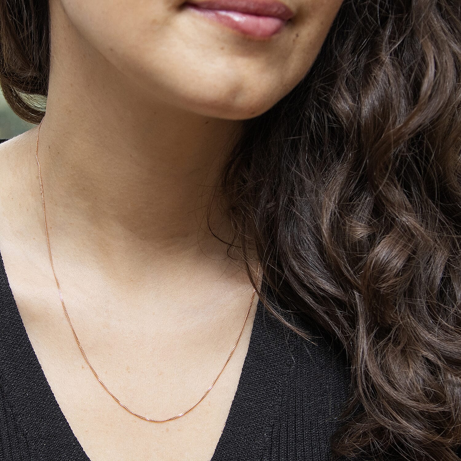 18K Rose Gold  Chain (Size - 18),  Gold Wt. 1.8 Gms