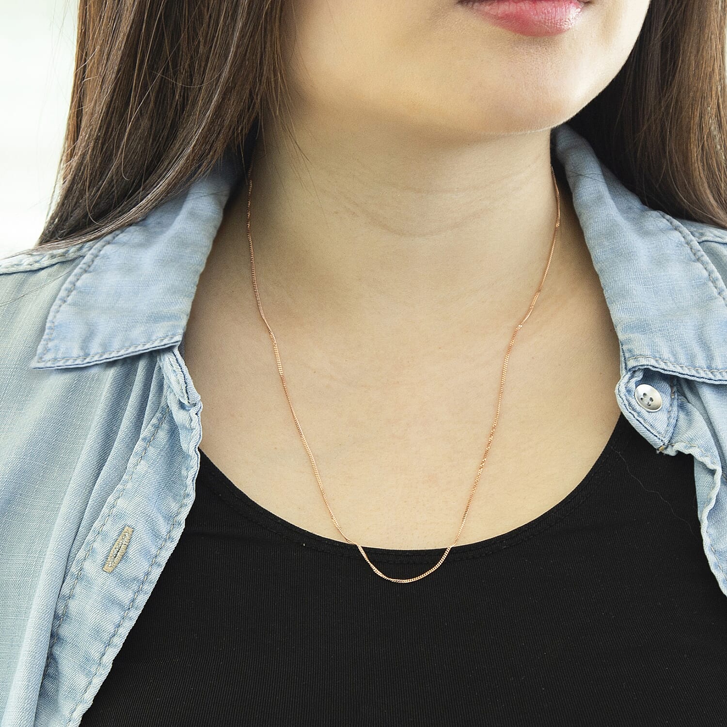 18K Rose Gold  Chain (Size - 20),  Gold Wt. 2 Gms