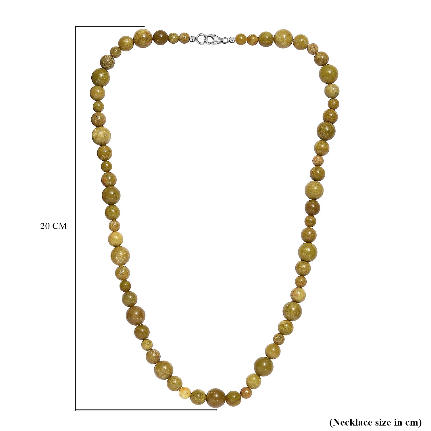 First Time Ever Natural Green Opal Necklace (Size - 20) in Platinum Overlay Sterling Silver 175.26 Ct